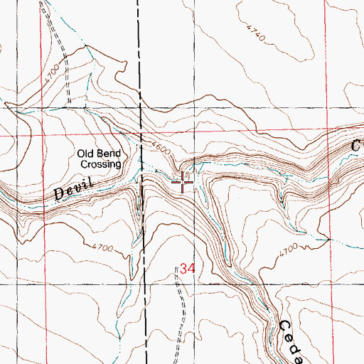 Topographic Map of Cedar Draw, ID