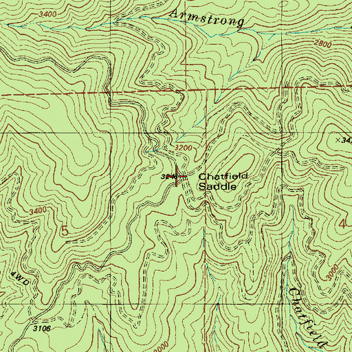 Topographic Map of Chatfield Saddle, ID
