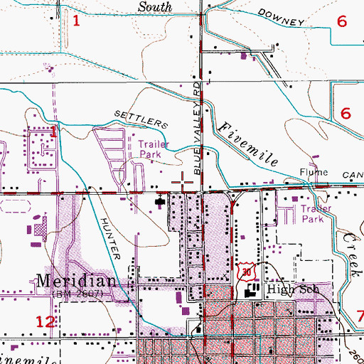 Topographic Map of Cherry Plaza, ID