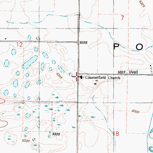 Topographic Map of Chesterfield Church, ID