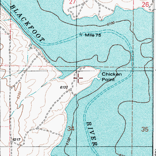 Topographic Map of Chicken Point, ID