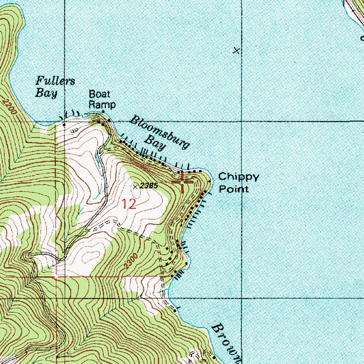 Topographic Map of Chippy Point, ID