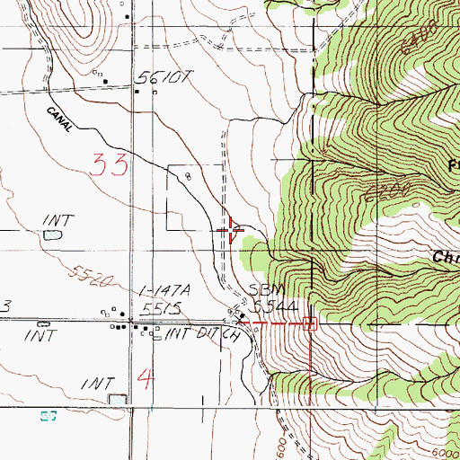 Topographic Map of Christensen Canyon, ID