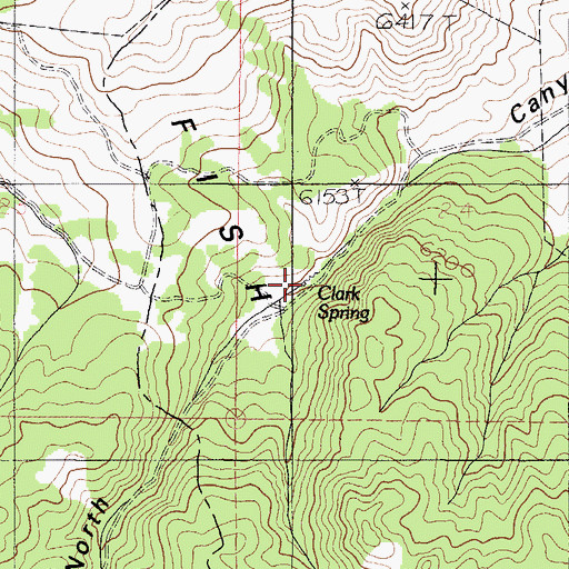 Topographic Map of Clark Spring, ID