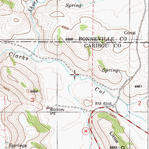 Topographic Map of Clarks Cut, ID