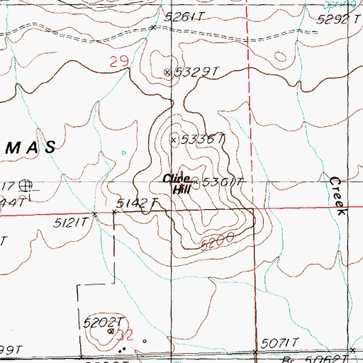 Topographic Map of Cline Hill, ID