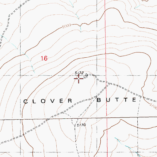 Topographic Map of Clover Butte, ID