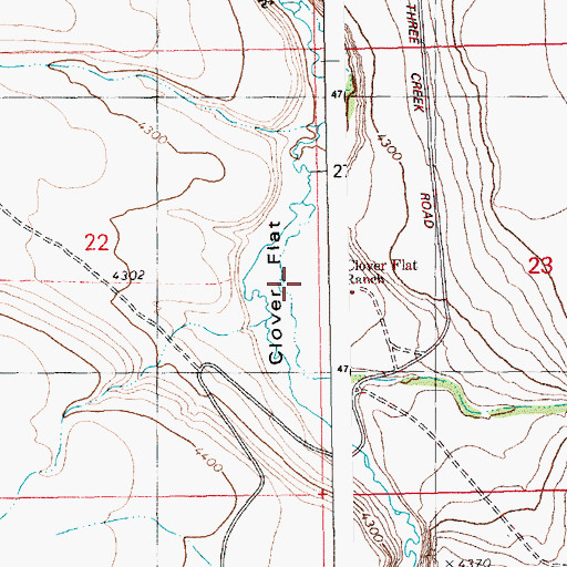 Topographic Map of Clover Flat, ID