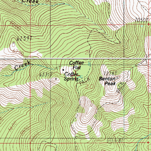 Topographic Map of Coffee Spring, ID