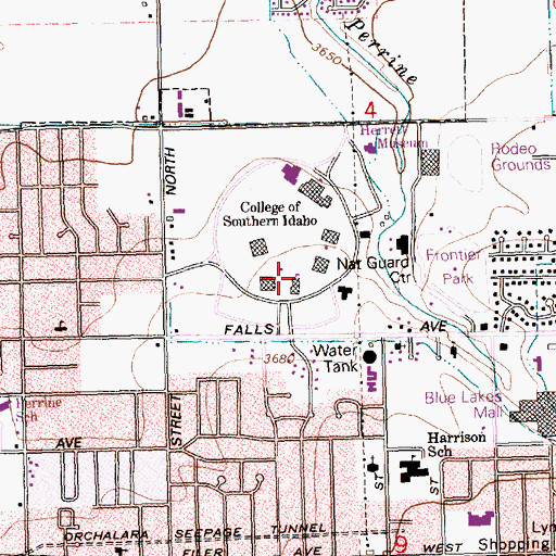 Topographic Map of College of Southern Idaho, ID