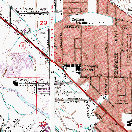Topographic Map of Collister Shopping Center, ID