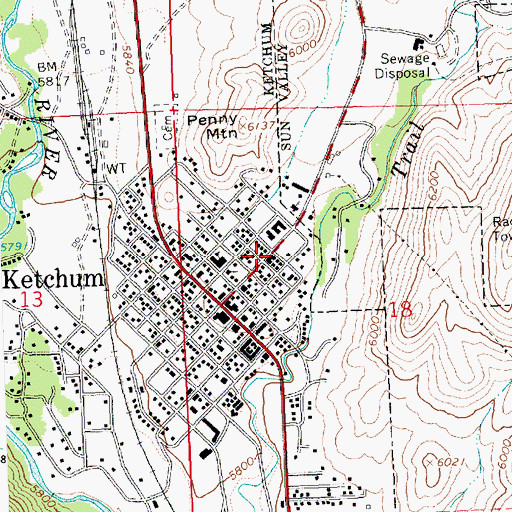 Topographic Map of Colonnade Mall, ID