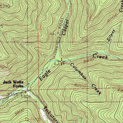 Topographic Map of Columbus Creek, ID