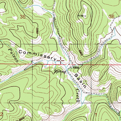Topographic Map of Commissary Basin, ID