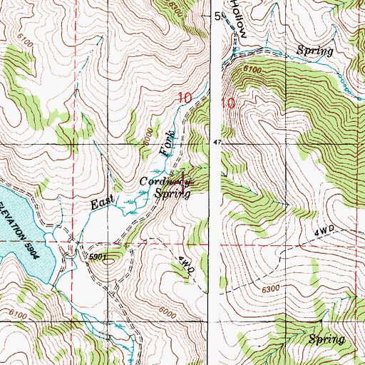 Topographic Map of Corduroy Spring, ID