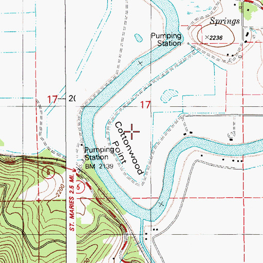 Topographic Map of Cottonwood Point, ID
