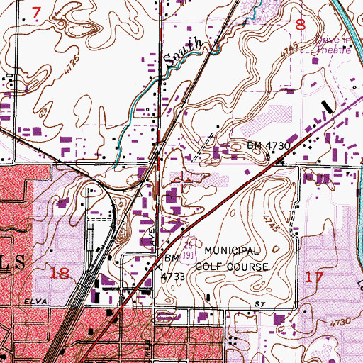 Topographic Map of Country Club Mall, ID