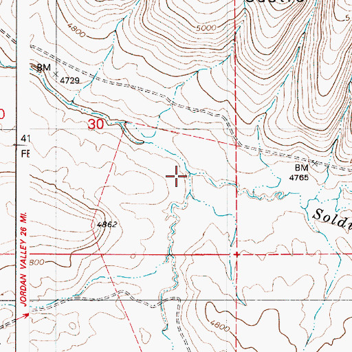 Topographic Map of Coyote Creek, OR