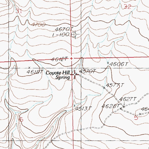 Topographic Map of Coyote Hill Spring, ID