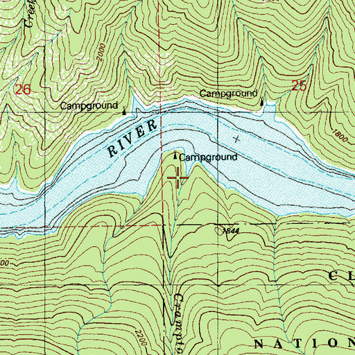Topographic Map of Crampton Creek, ID