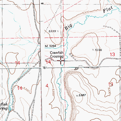 Topographic Map of Crawfish Crossing, ID