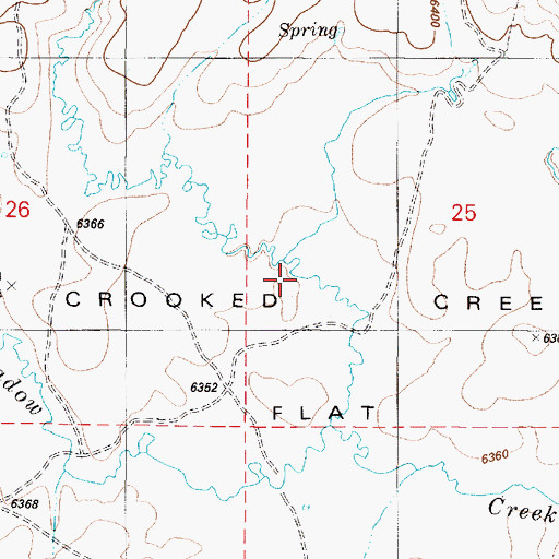Topographic Map of Crooked Creek Flat, ID