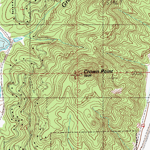 Topographic Map of Crown Point, ID