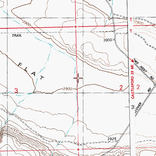 Topographic Map of Crows Nest Flat, ID
