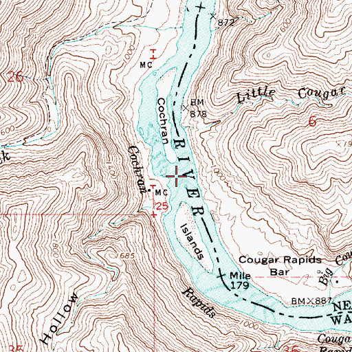 Topographic Map of Cochran Rapids, ID