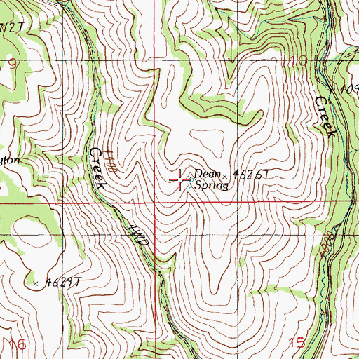 Topographic Map of Dean Spring, ID