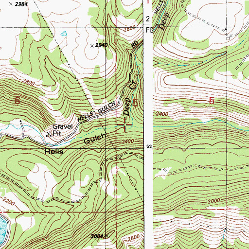 Topographic Map of Deep Creek, ID