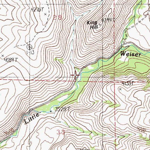Topographic Map of Deer Creek, ID