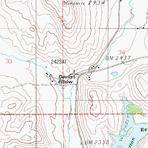 Topographic Map of Devils Elbow, ID