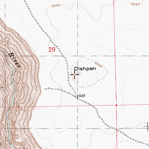 Topographic Map of Dishpan, ID