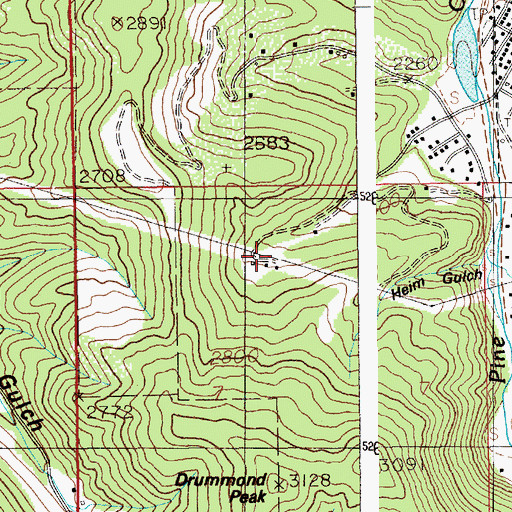 Topographic Map of Drummond Peak, ID