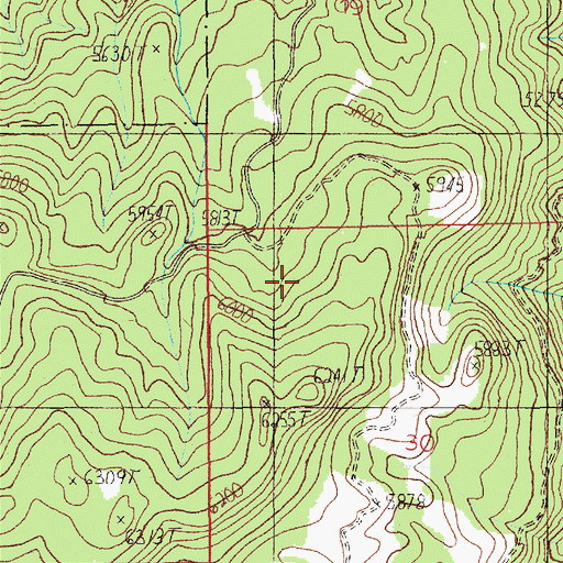 Topographic Map of Dry Buck Mountain Trail, ID