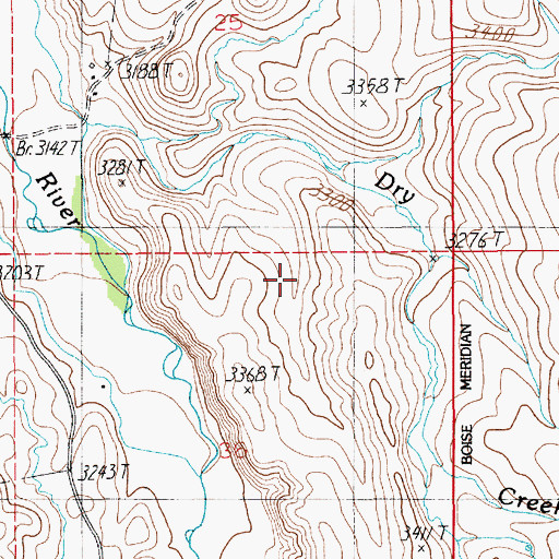Topographic Map of Dry Creek, ID