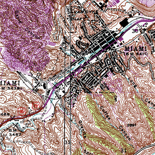 Topographic Map of Inspiration Addition School, AZ