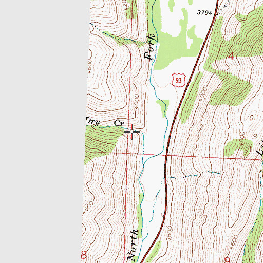 Topographic Map of Dry Gulch, ID