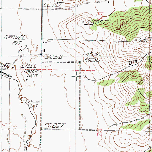 Topographic Map of Dry Hollow, ID