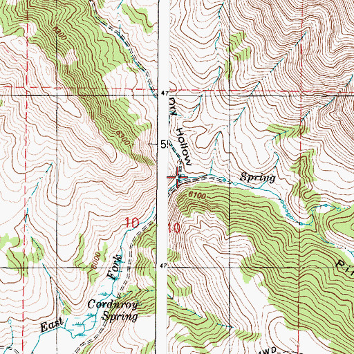 Topographic Map of Dry Hollow, ID