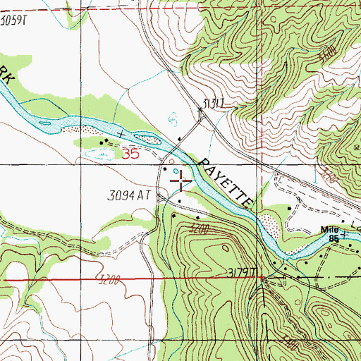 Topographic Map of Alder Creek, ID