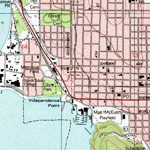 Topographic Map of Charlottes Webb, ID