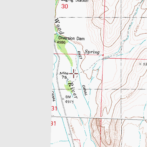 Topographic Map of East Canal, ID