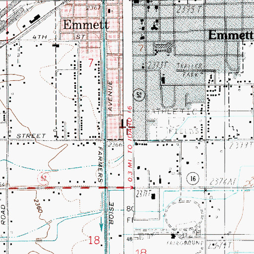 Topographic Map of Emmett Plaza, ID