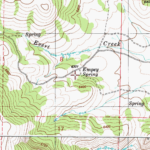 Topographic Map of Empey Spring, ID