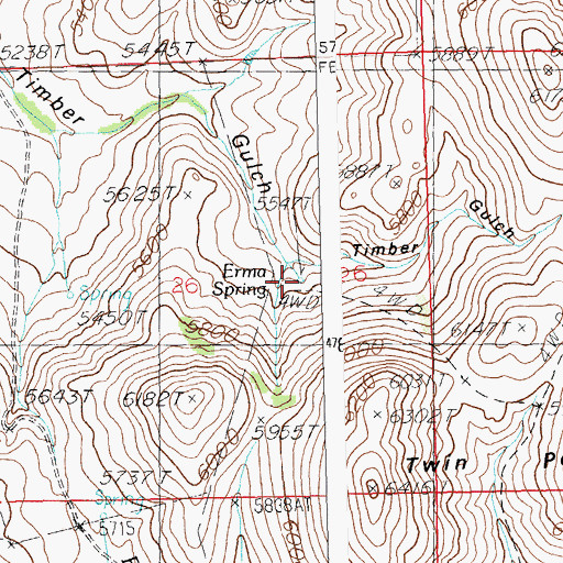 Topographic Map of Erma Spring, ID