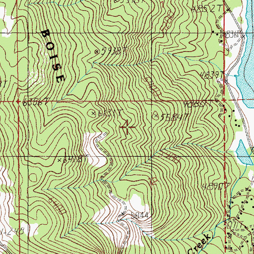 Topographic Map of Evans Trail, ID