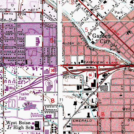 Topographic Map of Fairview Square, ID