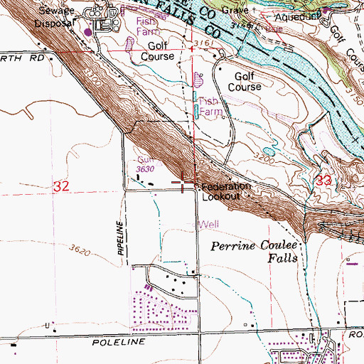 Topographic Map of Federation Lookout, ID